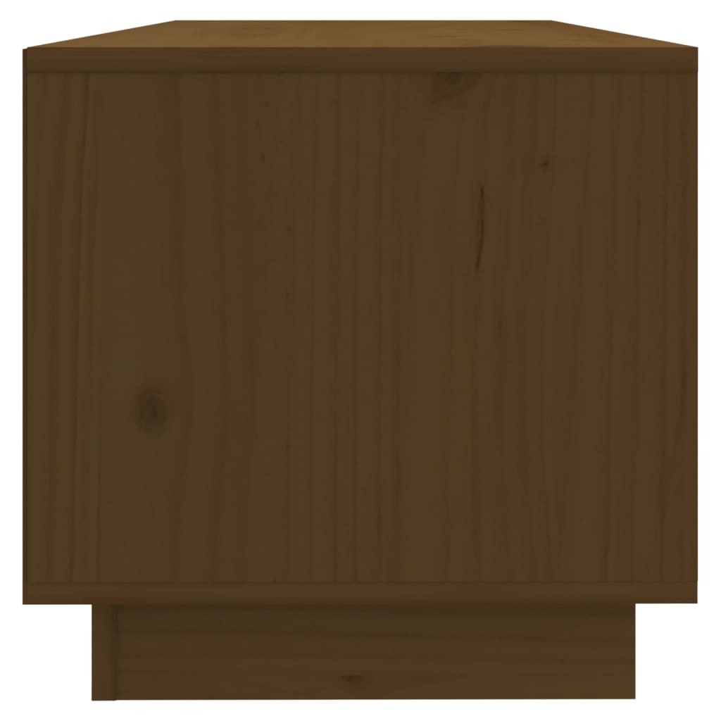 Meuble TV marron miel 90x35x35 cm en bois de pin massif
