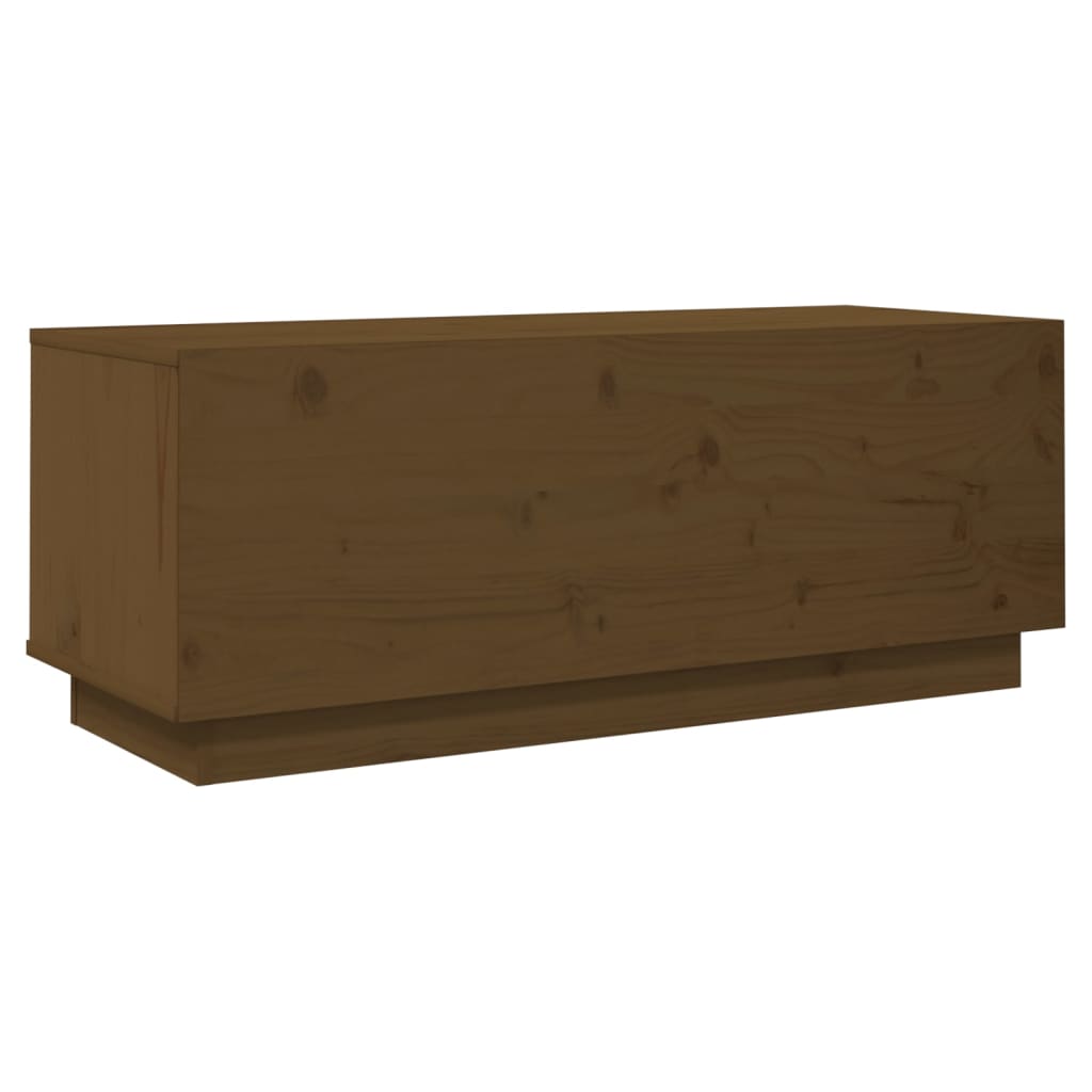Meuble TV marron miel 90x35x35 cm en bois de pin massif