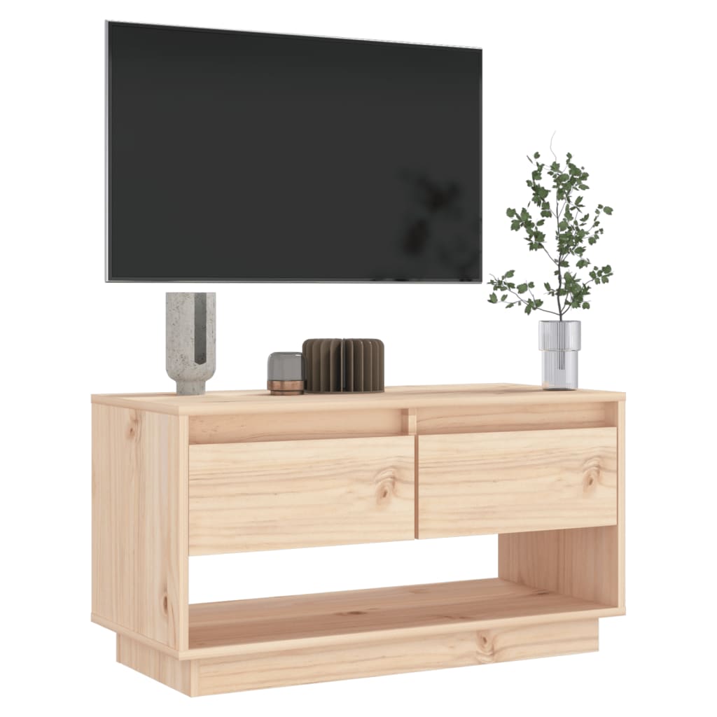 Meuble TV 74x34x40 cm en bois de pin massif