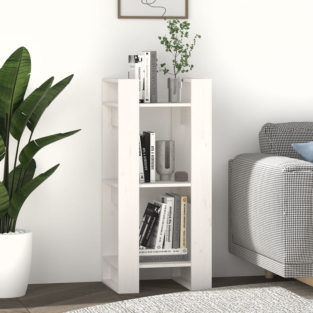 Bibliothèque/séparateur de pièce blanc 41x35x91 cm bois de pin massif