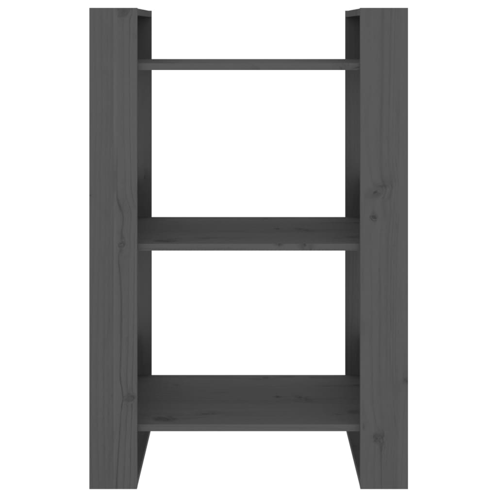 Bibliothèque/séparateur de pièce gris 60x35x91 cm bois de pin massif