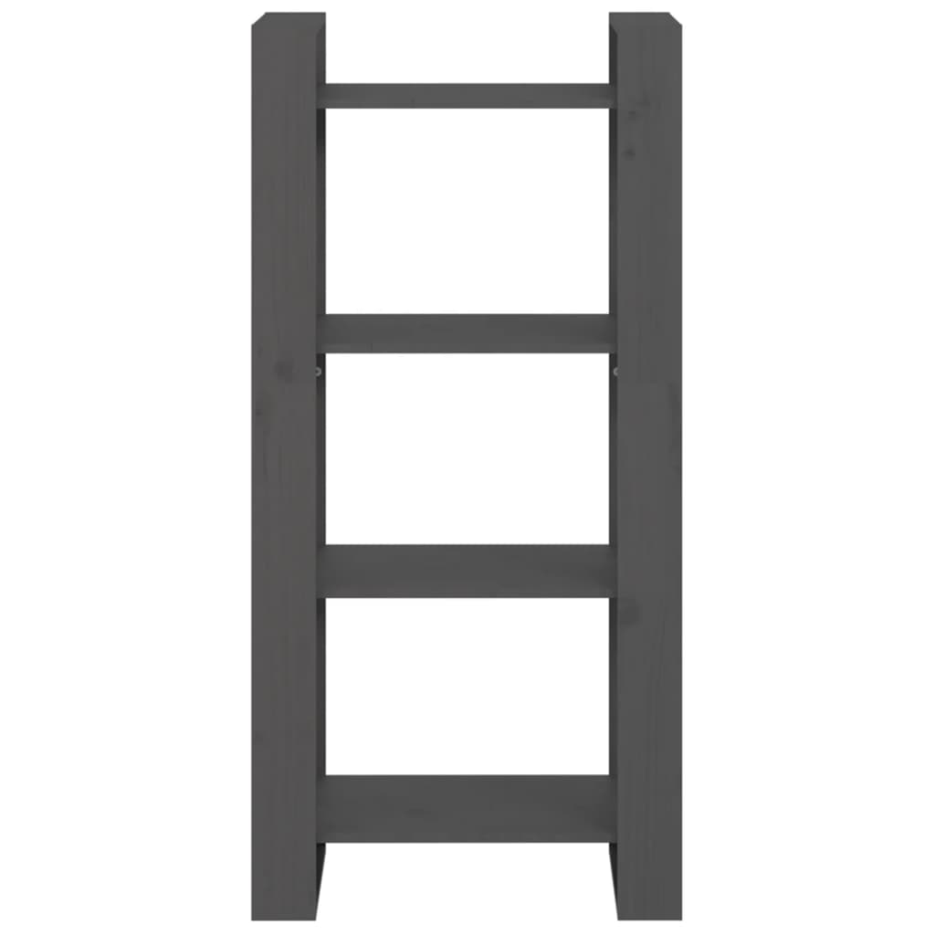 Bibliothèque/séparateur de pièce gris 60x35x125 cm bois massif