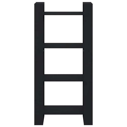 Bücherregal/Raumteiler Schwarz 60x35x125 cm Massivholz