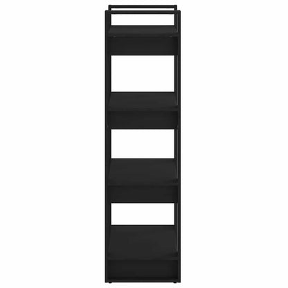 Bücherregal/Raumteiler Schwarz 60x35x125 cm Massivholz