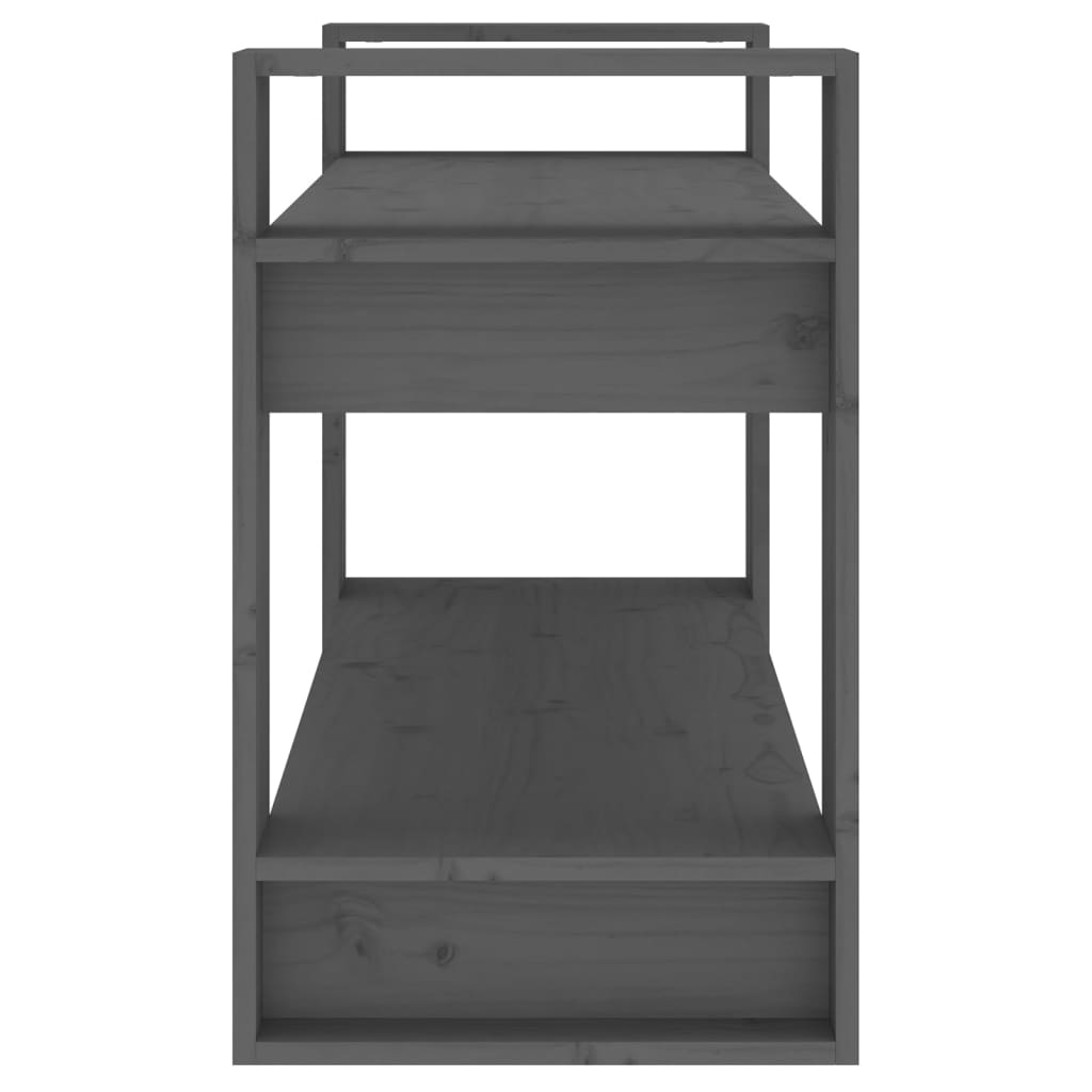 Bücherregal/Raumteiler Grau 80x35x56,5 cm Massivholz Kiefer