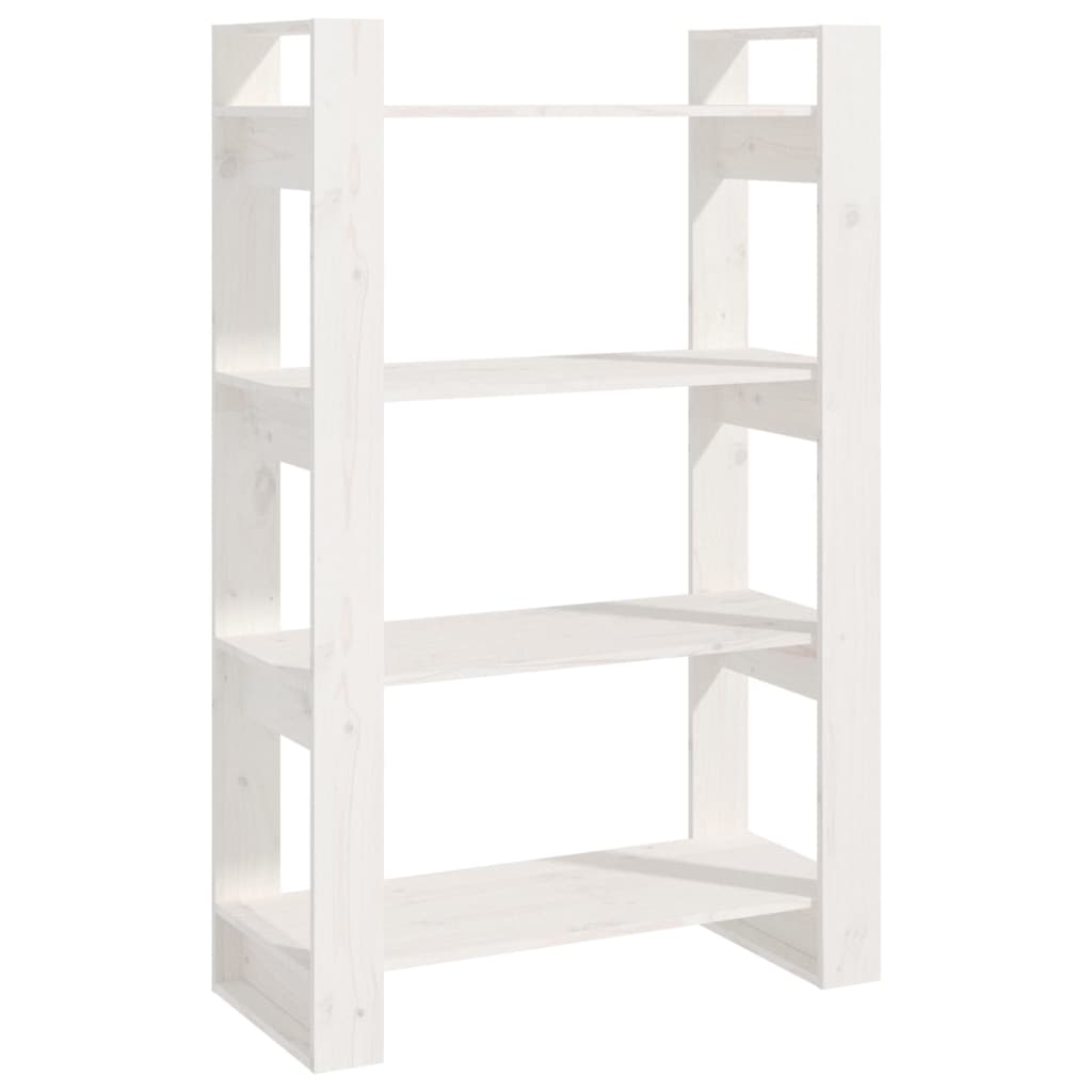 Bookshelf/Room Divider White 80x35x125 cm Solid Pine