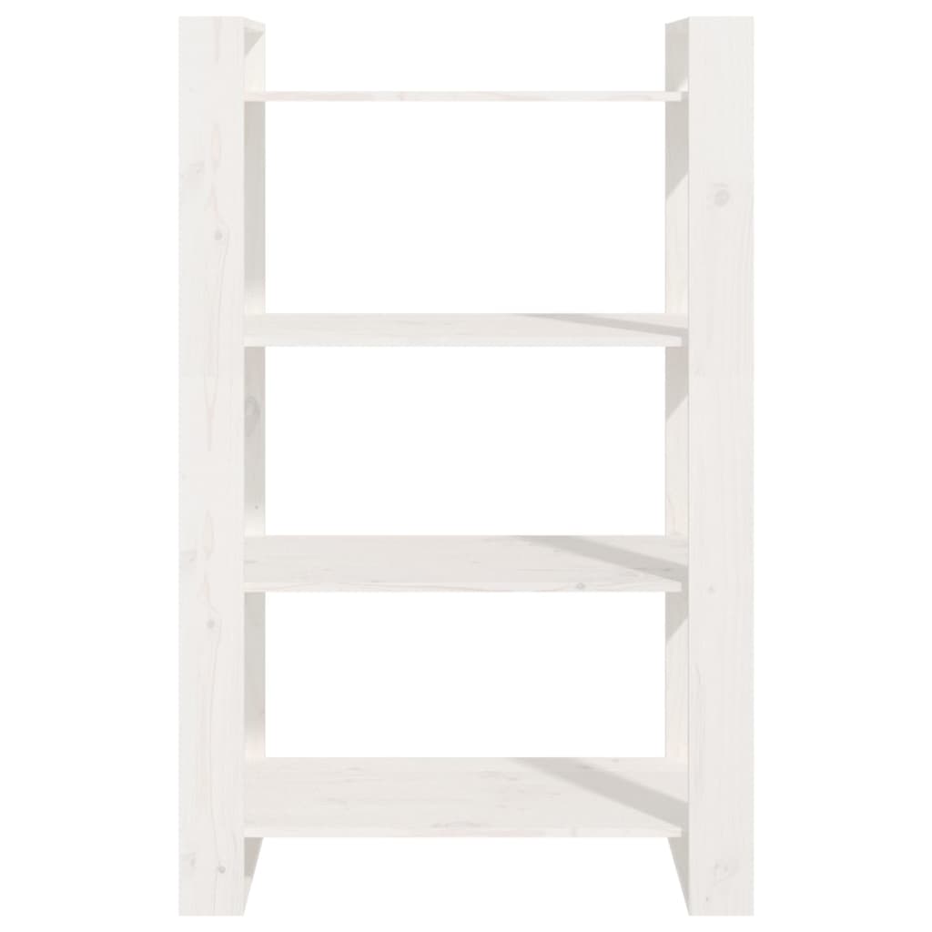Bookshelf/Room Divider White 80x35x125 cm Solid Pine