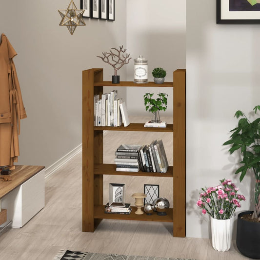 Bookshelf/Room Divider Honey Brown 80x35x125 cm Solid Wood