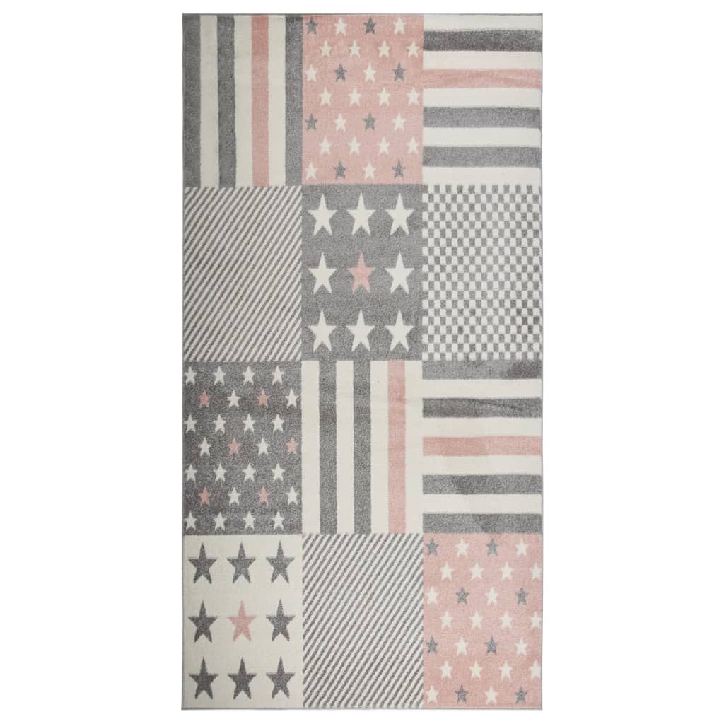 Kinderteppich 80x150 cm Sternenmuster Rosa