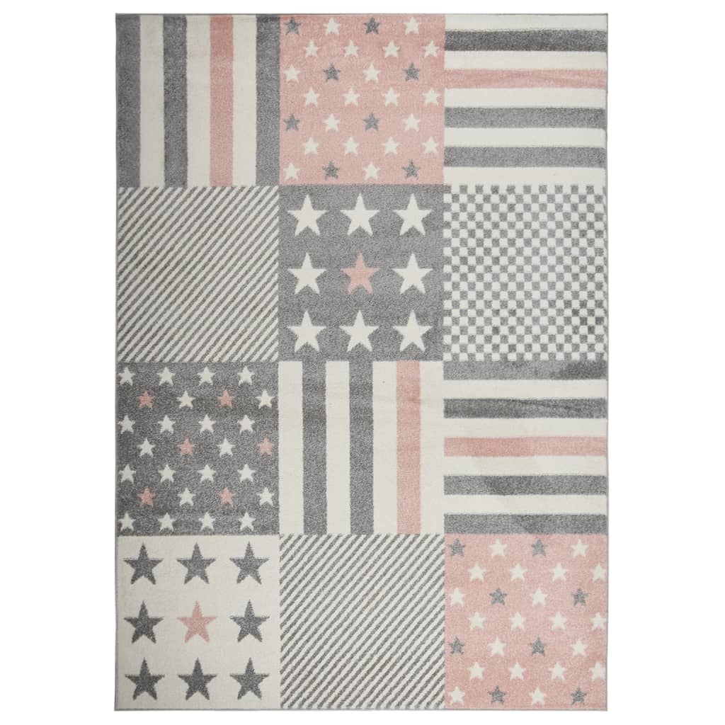 Kinderteppich 120x170 cm Sternenmuster Rosa