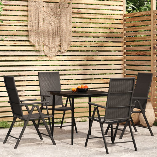 5-tlg. Garten-Essgruppe Schwarz