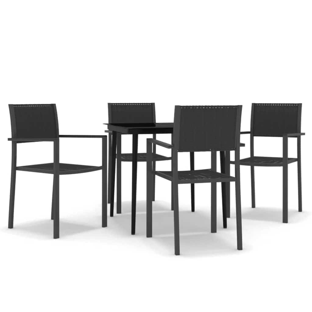 5-tlg. Garten-Essgruppe Schwarz