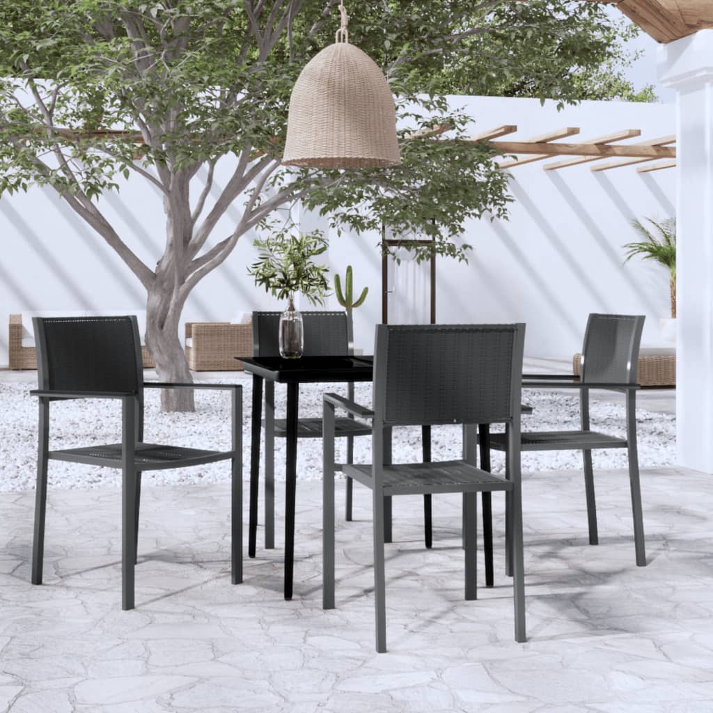 5-tlg. Garten-Essgruppe Schwarz