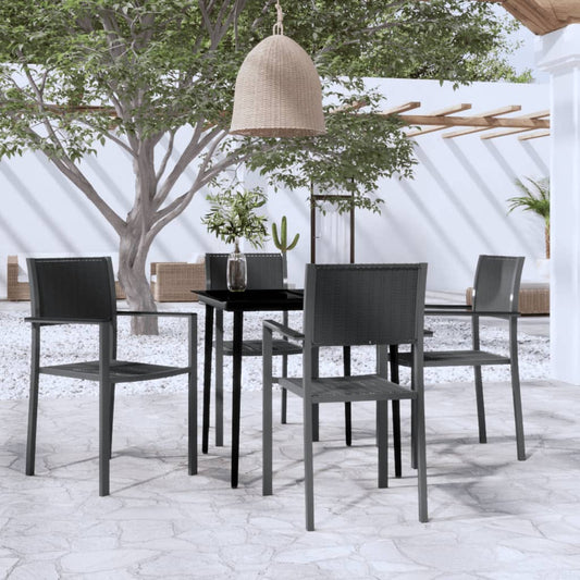 5-tlg. Garten-Essgruppe Schwarz