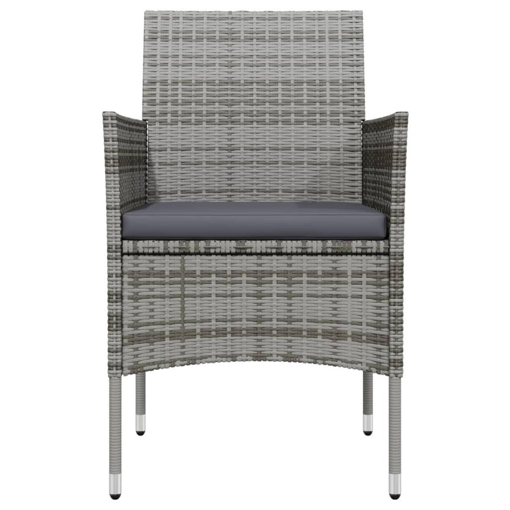 7-tlg. Garten-Essgruppe mit Kissen Grau und Schwarz