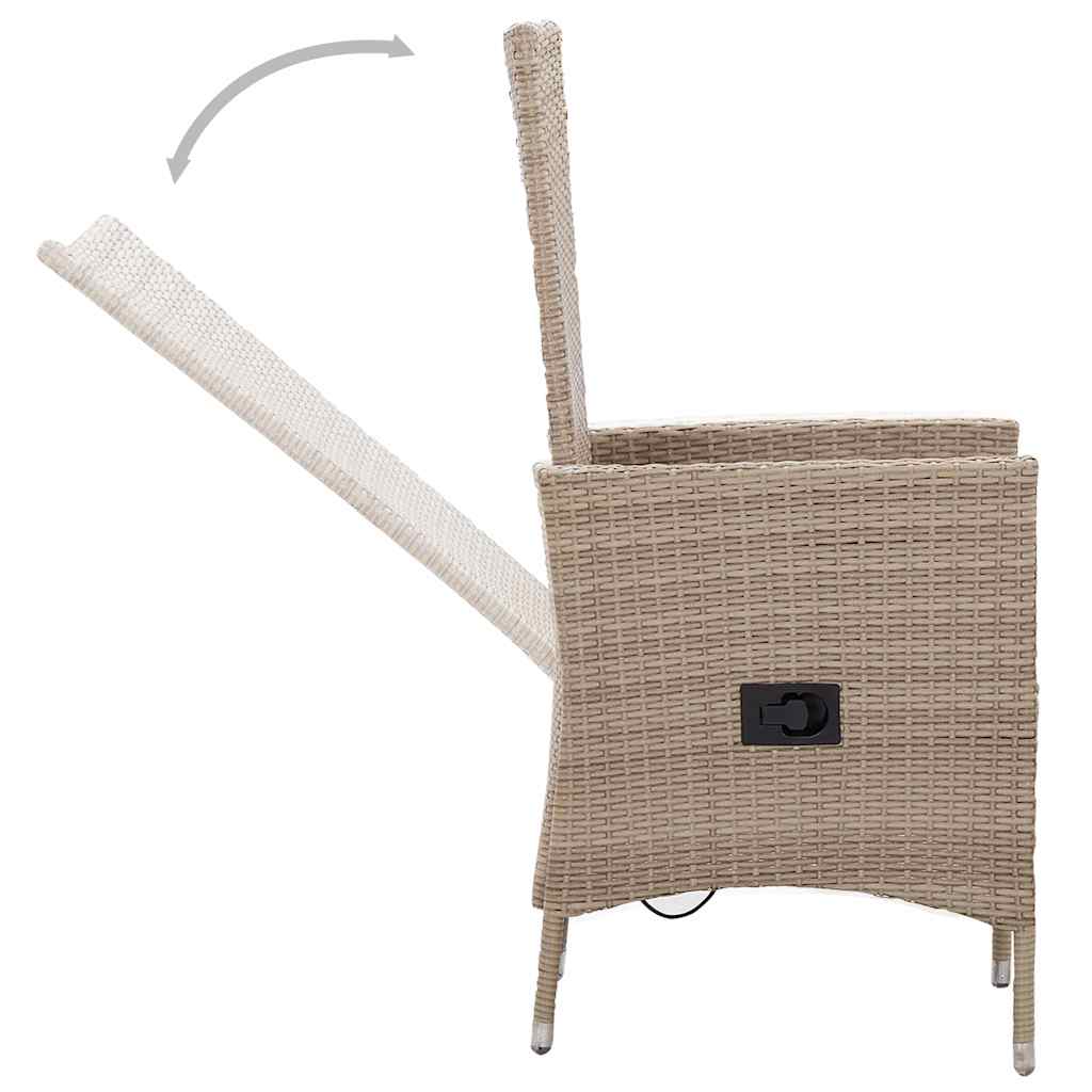 3-tlg. Garten-Essgruppe mit Kissen Beige