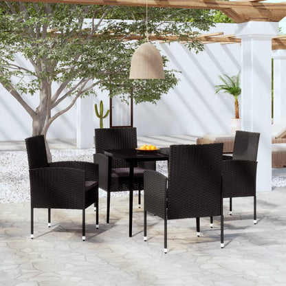 5-tlg. Garten-Essgruppe Schwarz