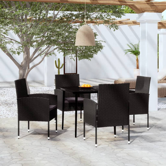 5-tlg. Garten-Essgruppe Schwarz