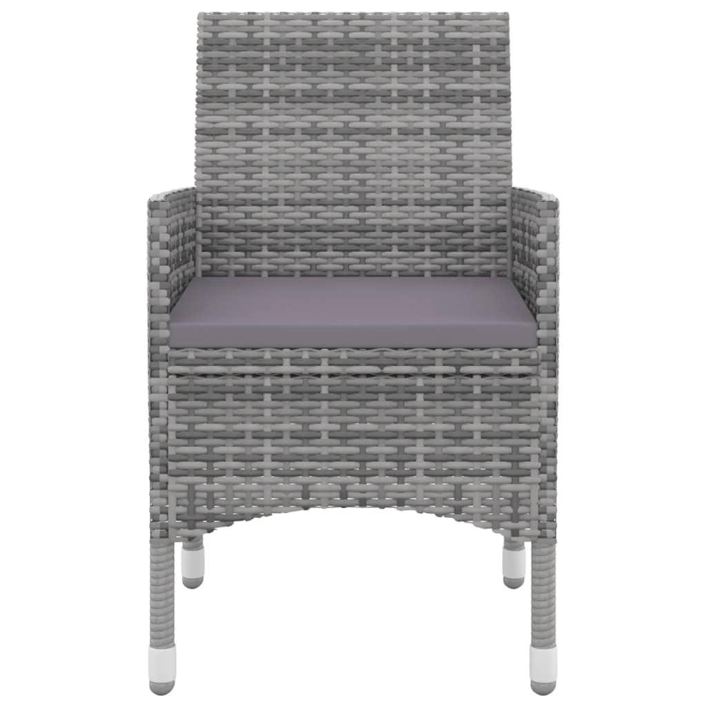 5-tlg. Garten-Essgruppe mit Auflagen Poly Rattan und Glas