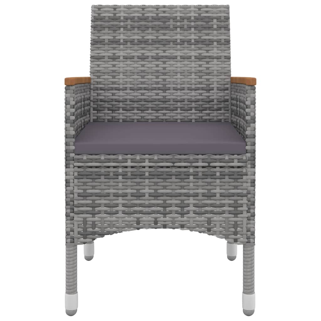 5-tlg. Garten-Essgruppe mit Auflagen Poly Rattan und Glas