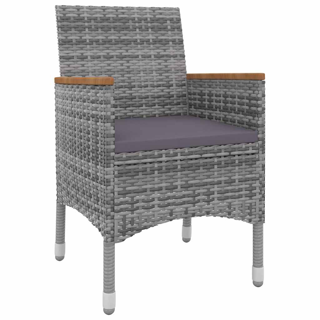 7-tlg. Garten-Essgruppe mit Kissen Poly Rattan und Glas