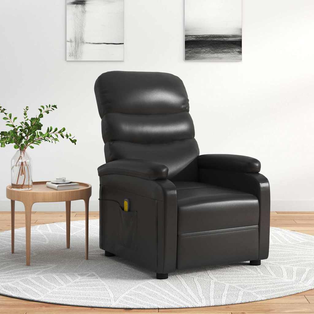 Massagesessel Schwarz Kunstleder