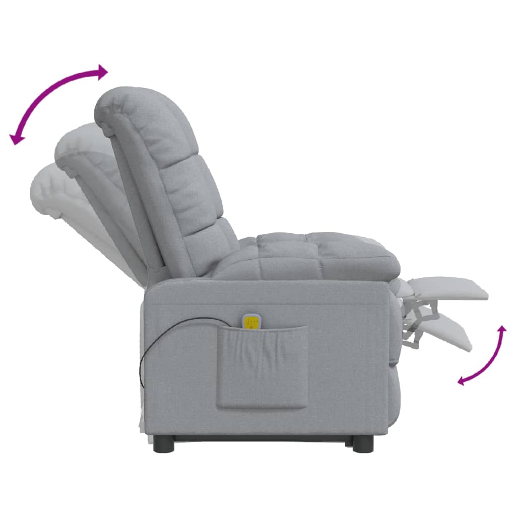 Fauteuil de massage tissu gris clair