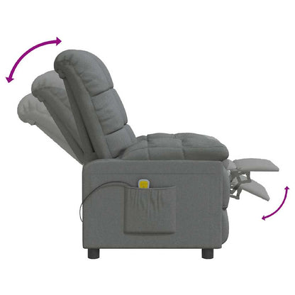 Massagesessel Dunkelgrau Stoff