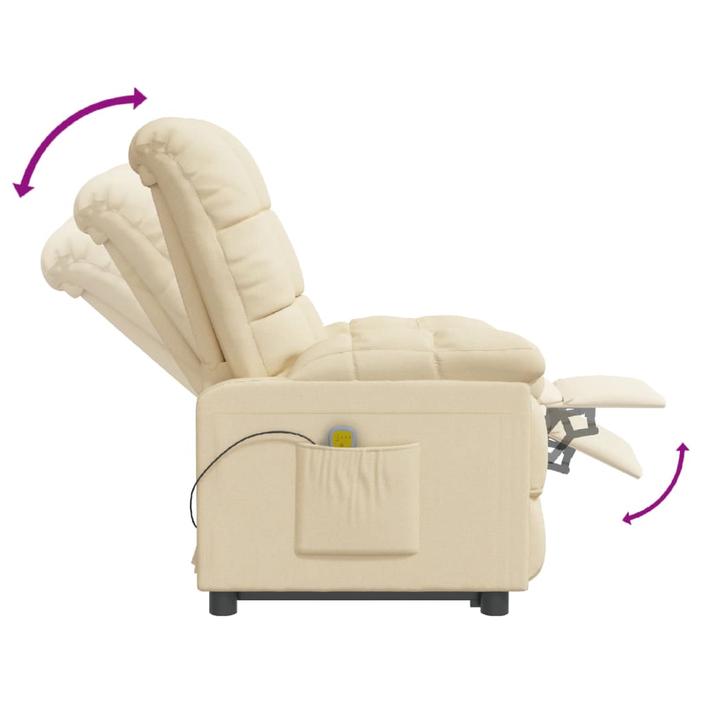 Fauteuil de massage tissu crème