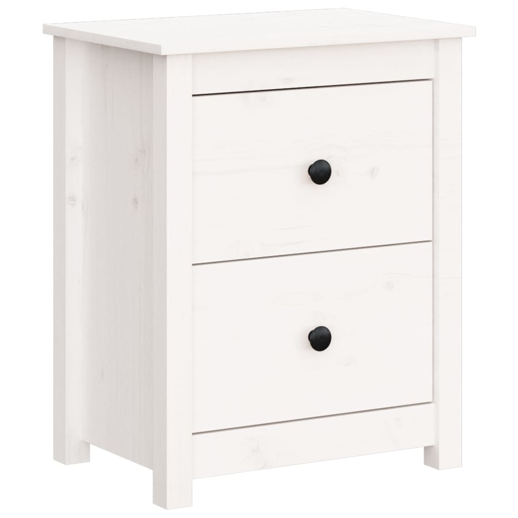 Tables de chevet 2 pcs. Blanc 50x35x61,5 cm bois de pin massif
