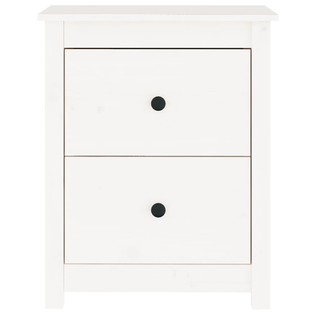 Tables de chevet 2 pcs. Blanc 50x35x61,5 cm bois de pin massif