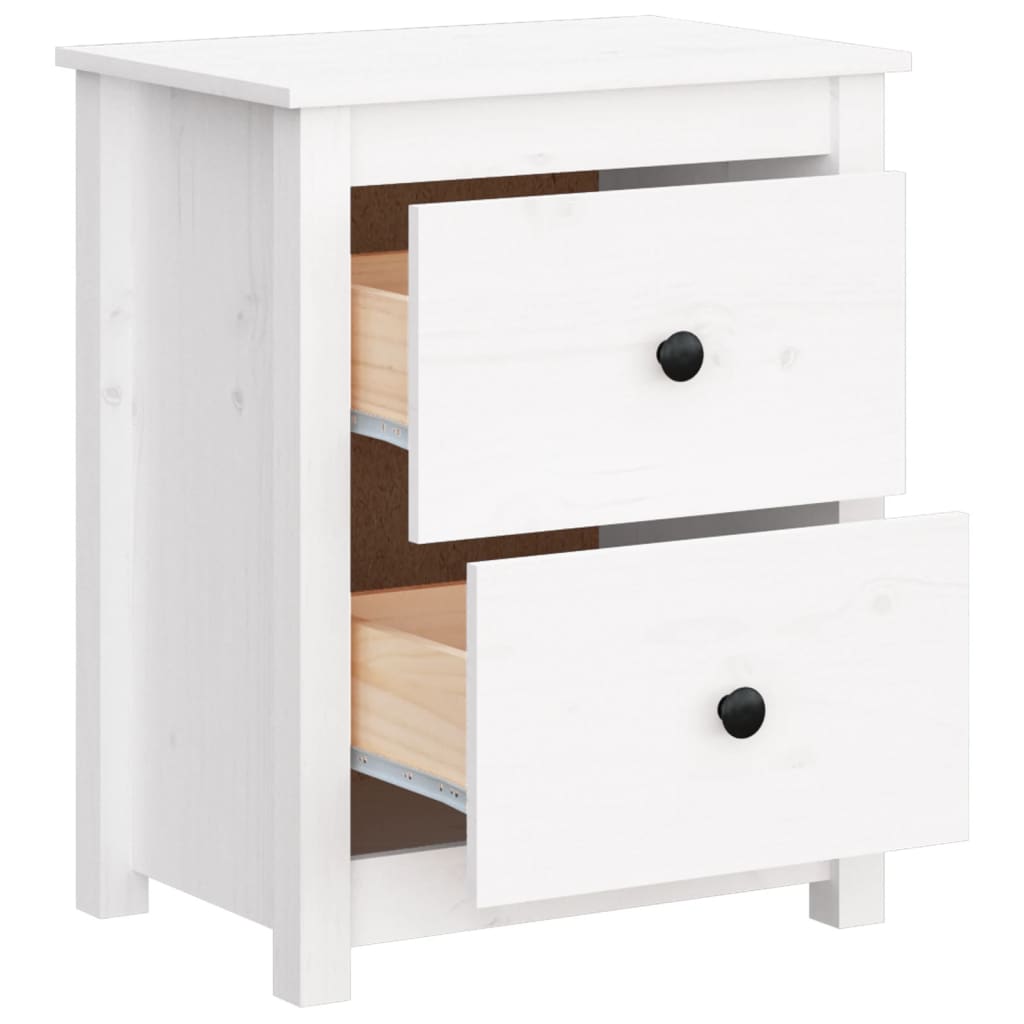 Tables de chevet 2 pcs. Blanc 50x35x61,5 cm bois de pin massif