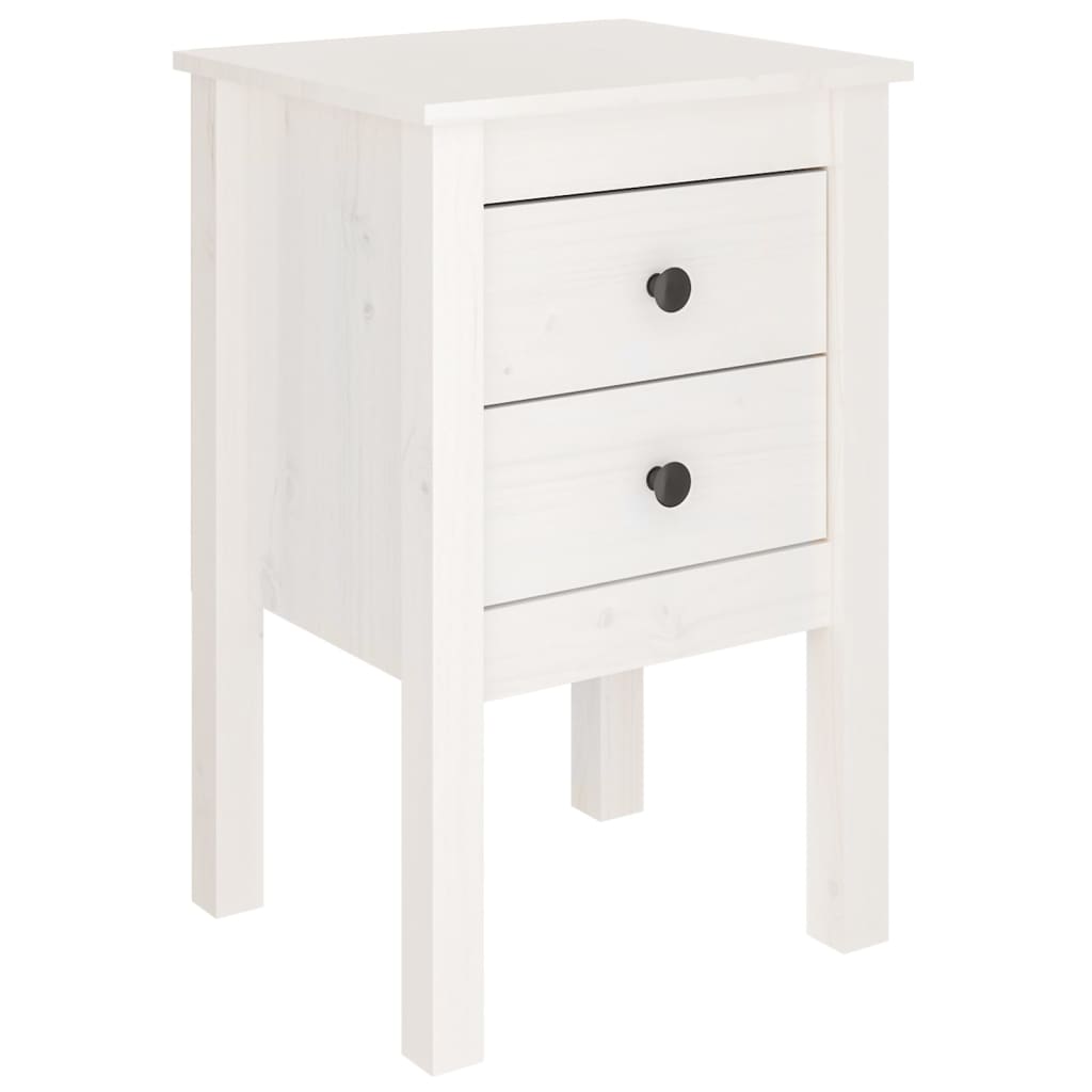 Tables de chevet 2 pcs. Blanc 40x35x61,5 cm en bois de pin massif