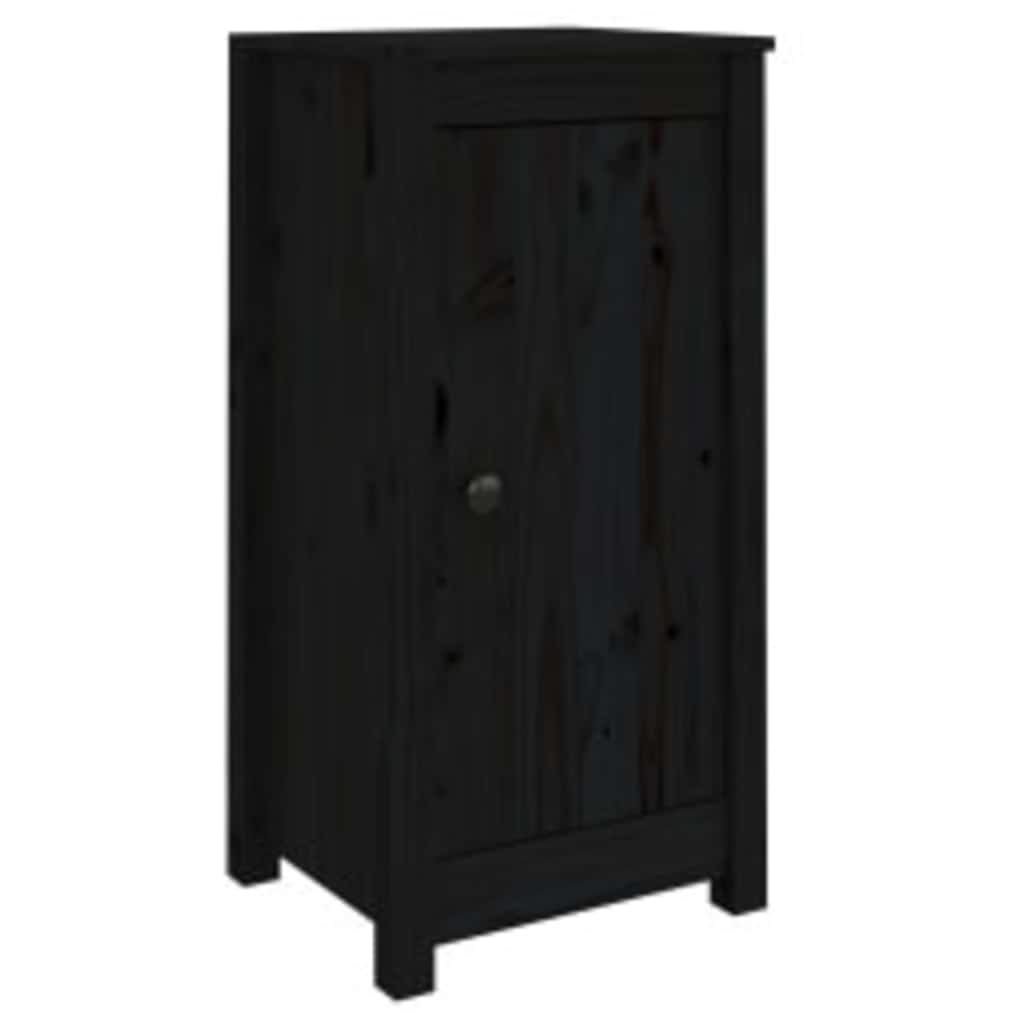 Sideboards 2 Stk. Schwarz 39x35x80 cm Massivholz Kiefer