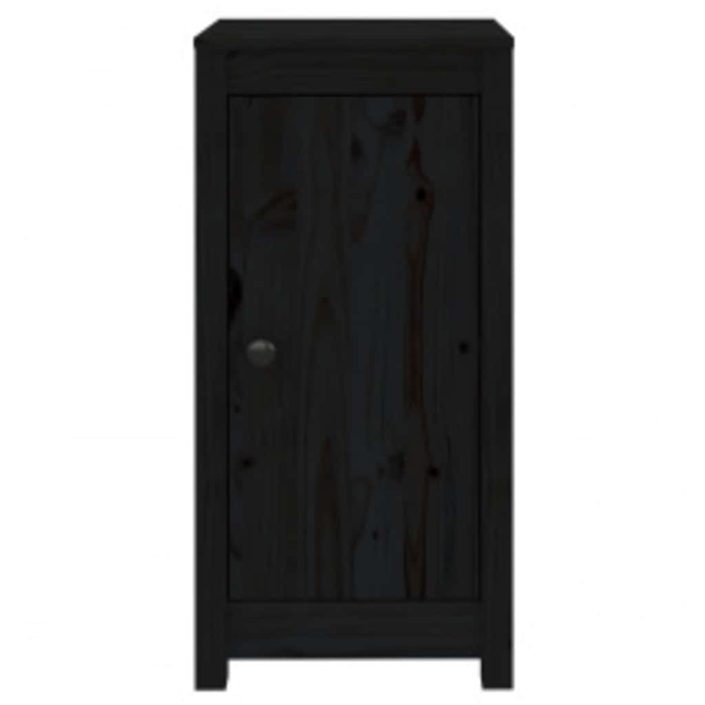 Sideboards 2 Stk. Schwarz 39x35x80 cm Massivholz Kiefer
