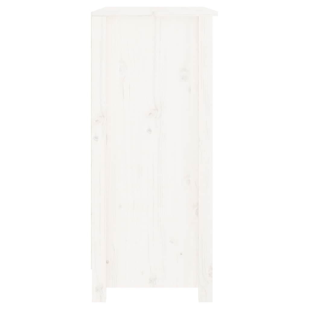 Sideboard Weiß 70x35x80 cm Massivholz Kiefer
