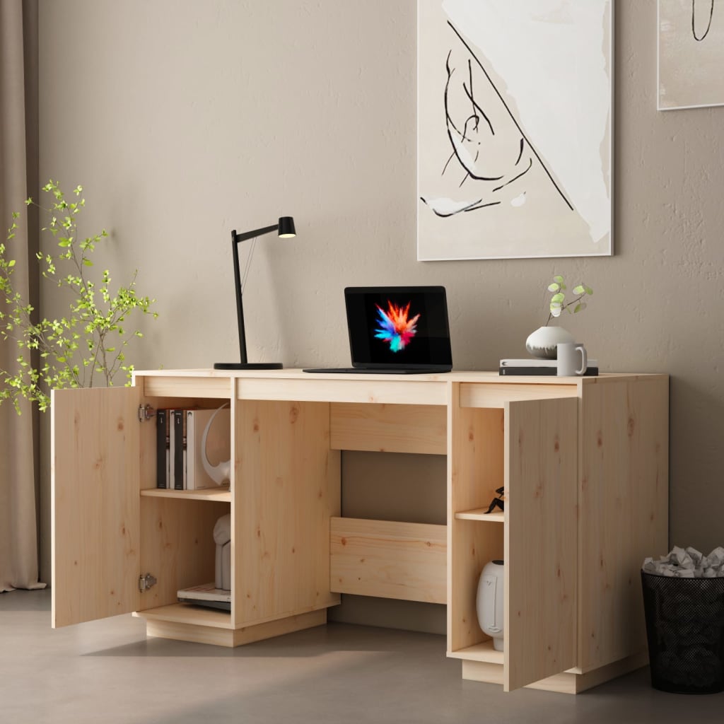 Bureau 140x50x75 cm en pin massif