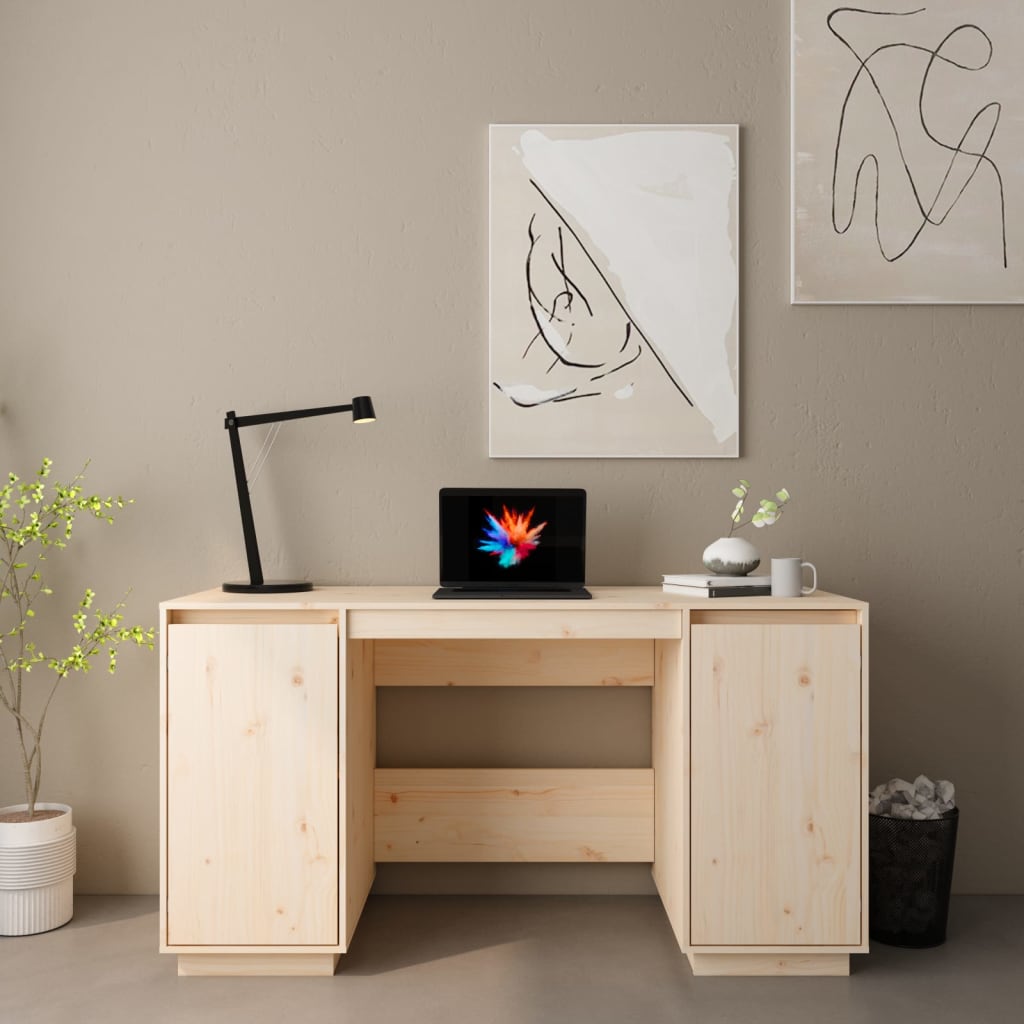 Bureau 140x50x75 cm en pin massif