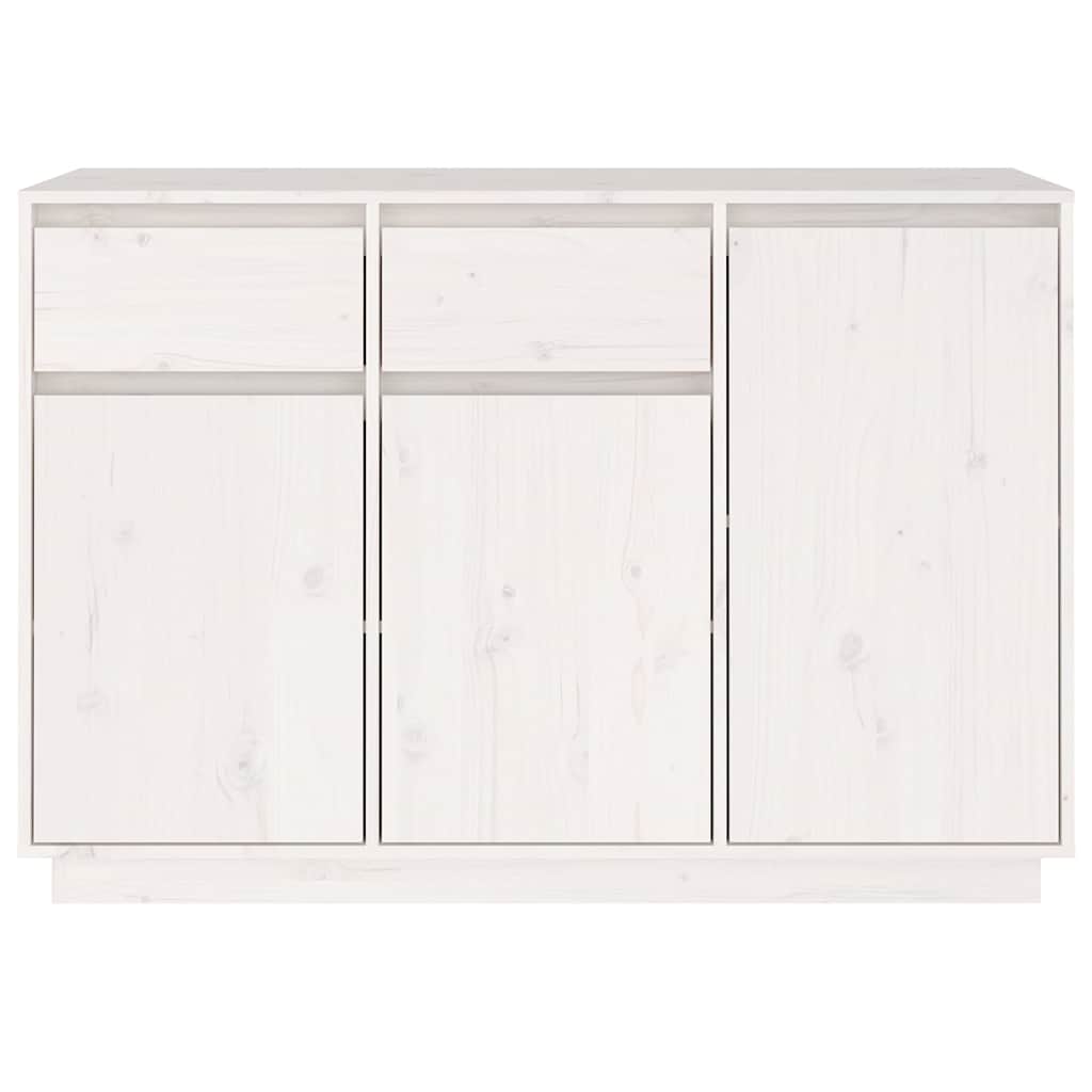 Sideboard Weiß 110x34x75 cm Massivholz Kiefer