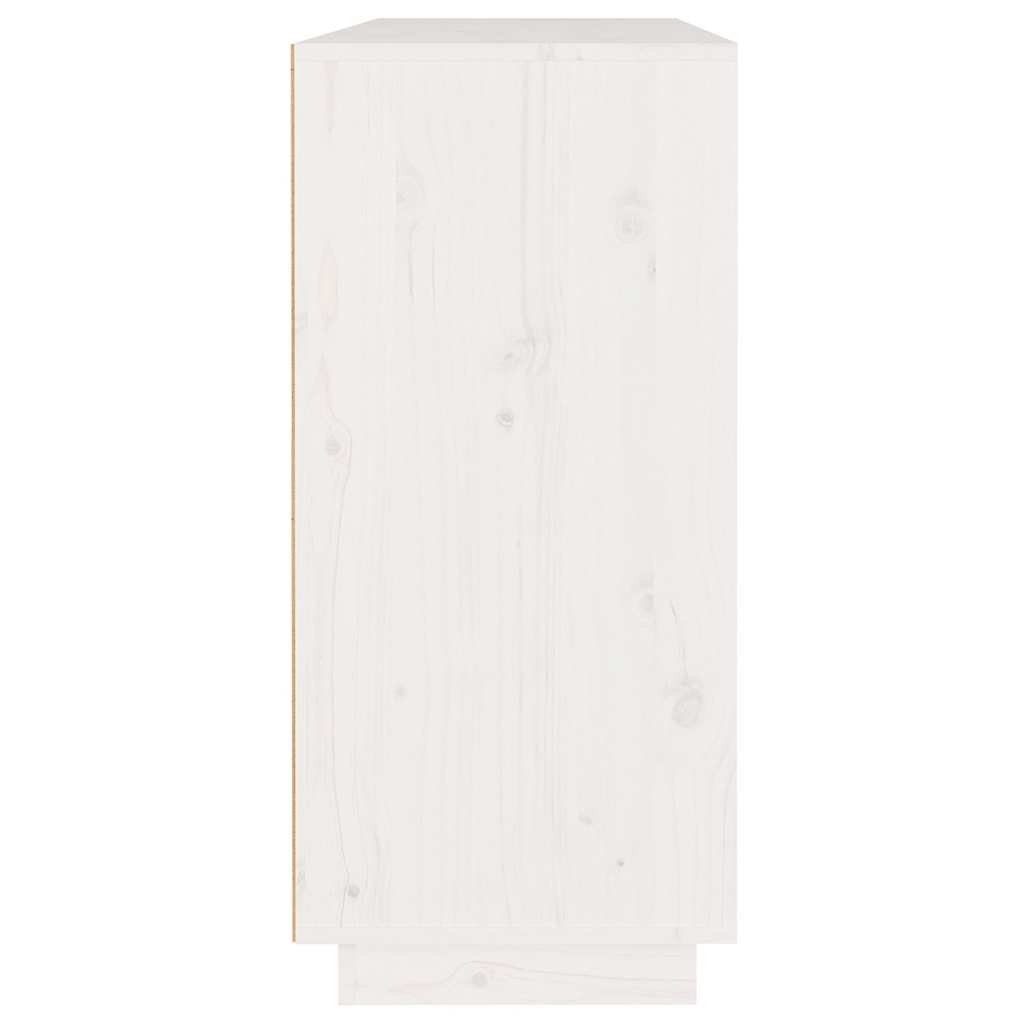 Sideboard Weiß 110x34x75 cm Massivholz Kiefer