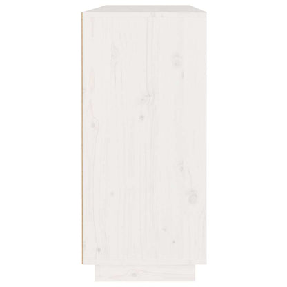 Sideboard Weiß 110x34x75 cm Massivholz Kiefer