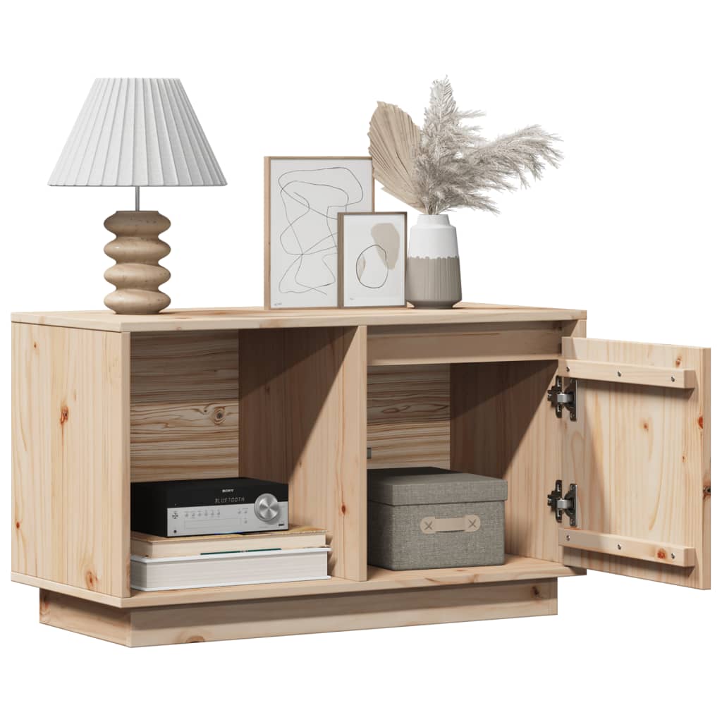 Meuble TV 74x35x44 cm en bois de pin massif