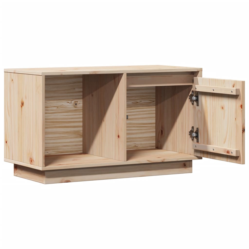 Meuble TV 74x35x44 cm en bois de pin massif