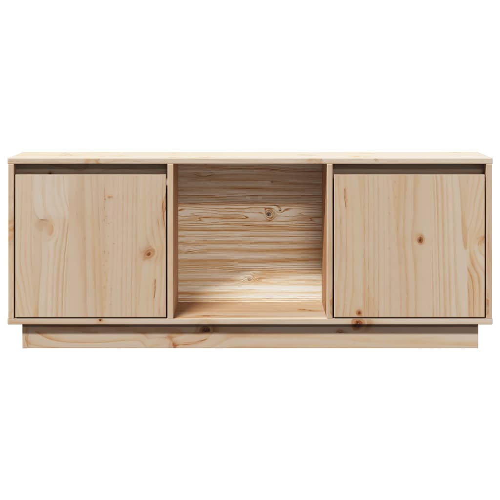 Meuble TV 110,5x35x44 cm en bois de pin massif