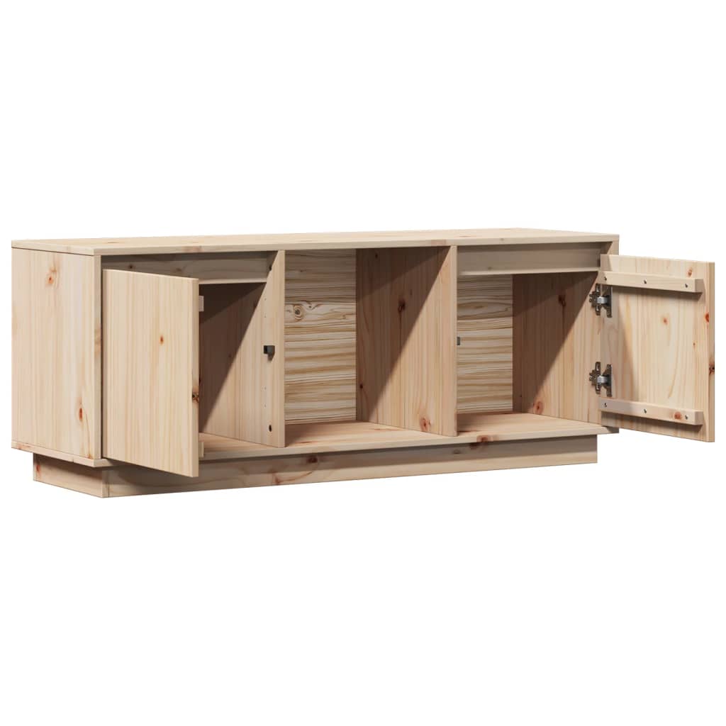 Meuble TV 110,5x35x44 cm en bois de pin massif