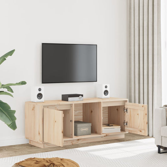 Meuble TV 110,5x35x44 cm en bois de pin massif