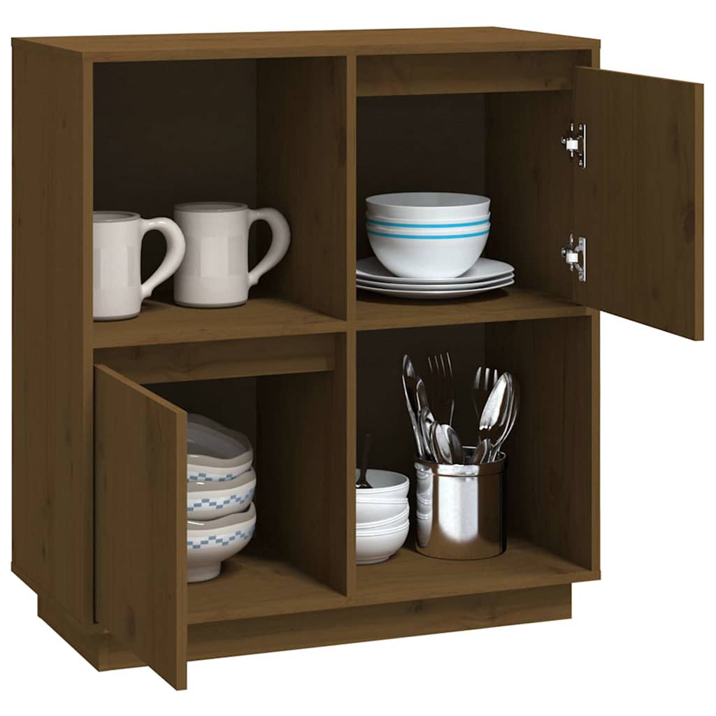 Sideboard Honigbraun 74x35x80 cm Massivholz Kiefer