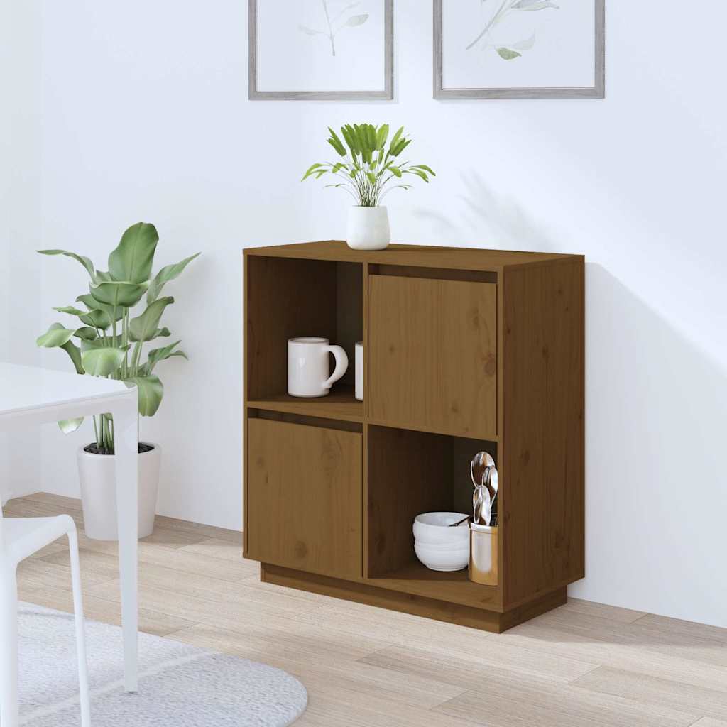 Sideboard Honigbraun 74x35x80 cm Massivholz Kiefer