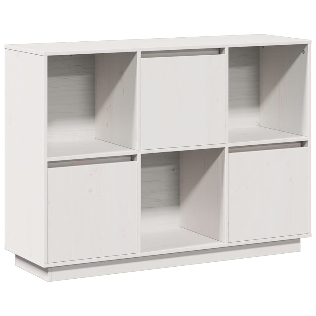 Sideboard Weiß 110,5x35x80 cm Massivholz Kiefer