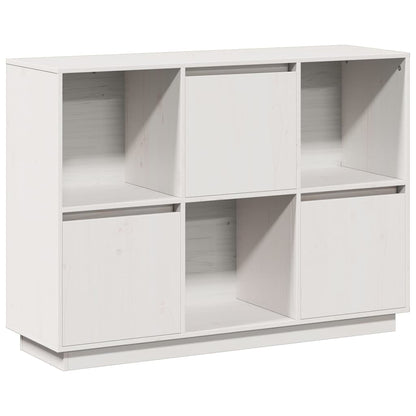 Sideboard Weiß 110,5x35x80 cm Massivholz Kiefer
